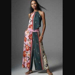 NWOT S Tall By Anthropologie The Somerset pull-on pants printed silky edition ST